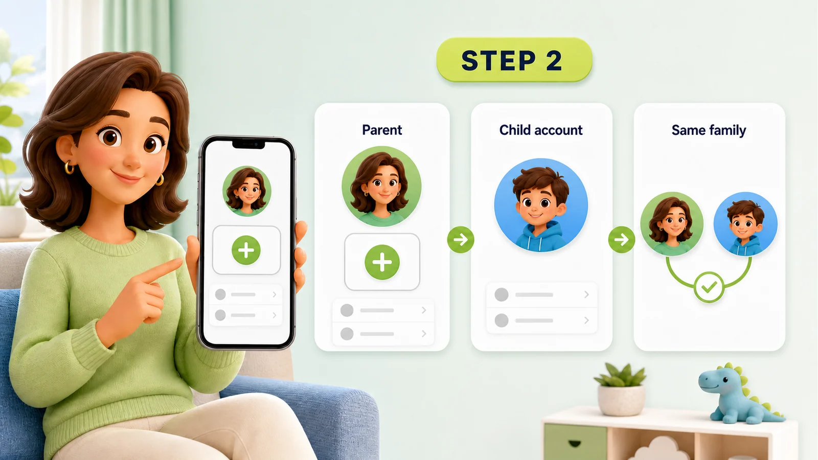 Flow for adding a separate child Apple Account to the family