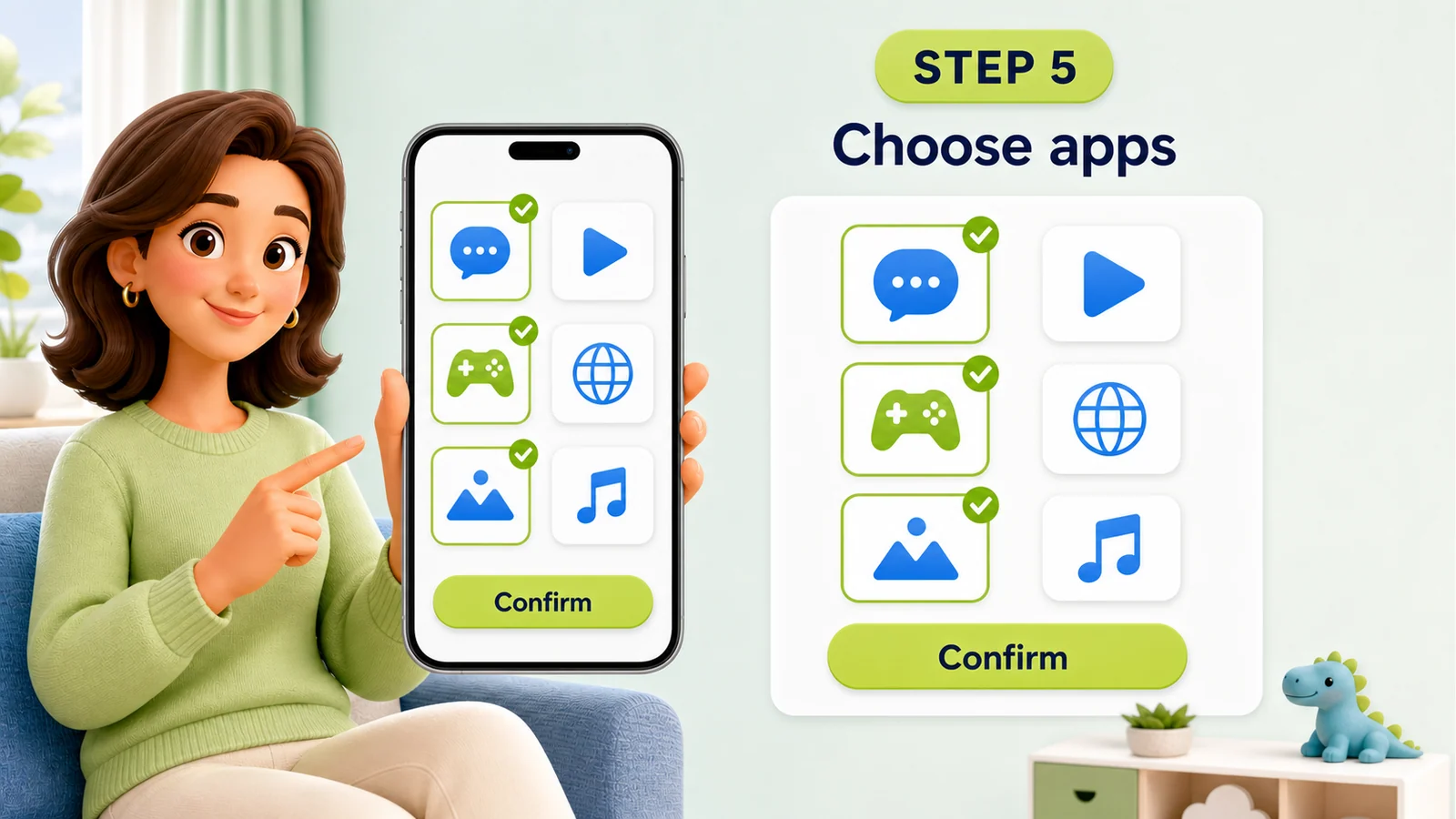Generic Apple app-selection sheet with selected entertainment apps