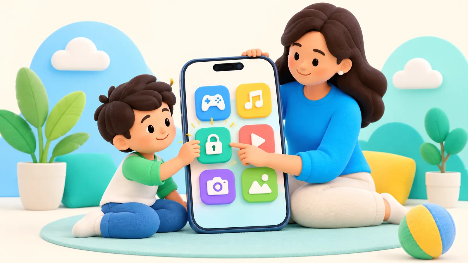 Family illustration: Can You Stop a Child from Deleting Apps on an iPhone?